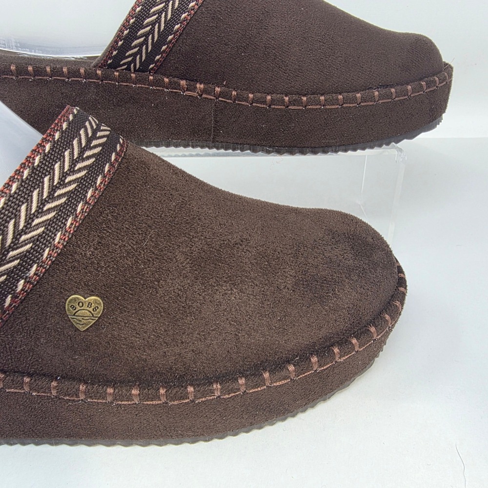 Skechers BOBS Keep It Cozy Women 9.5 114560 Chocolate Brown Slipper Clog Exc - Picture 3 of 16